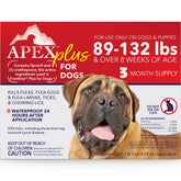 APEX PLUS XL bottle-pour showcases 30-day flea and tick protection.