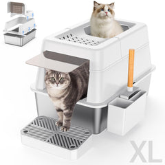 Aphyxen stainless steel litter box lid showing durable odor-control design.