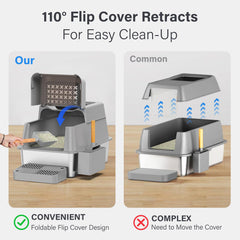 Aphyxen XL cat litter box front entry demonstrates large capacity for big or multiple cats