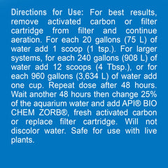 API General Cure bulk box back provides dosing guidance and diagnostic tips for aquarium health