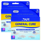 API General Cure powder packaging; convenient aquarium disease treatment.