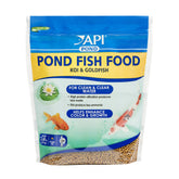 API POND FISH FOOD bag front shows premium pellets for pond health and clear water.