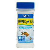 API Proper pH 7.5 bottle-label shows easy pH stabilization for healthy freshwater fish.
