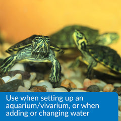 API Turtle Water Conditioner label detail highlights chlorine and chloramines removal