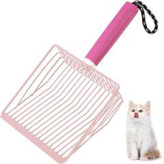 Apidgrowth pink 2-in-1 detachable-handle cat litter scoop for space-saving storage