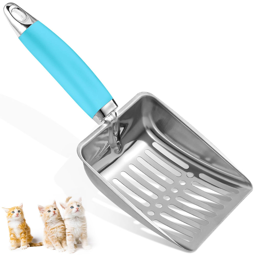 Apidgrowth cat litter scoop stainless steel blue handle for quick, hygienic cleanup