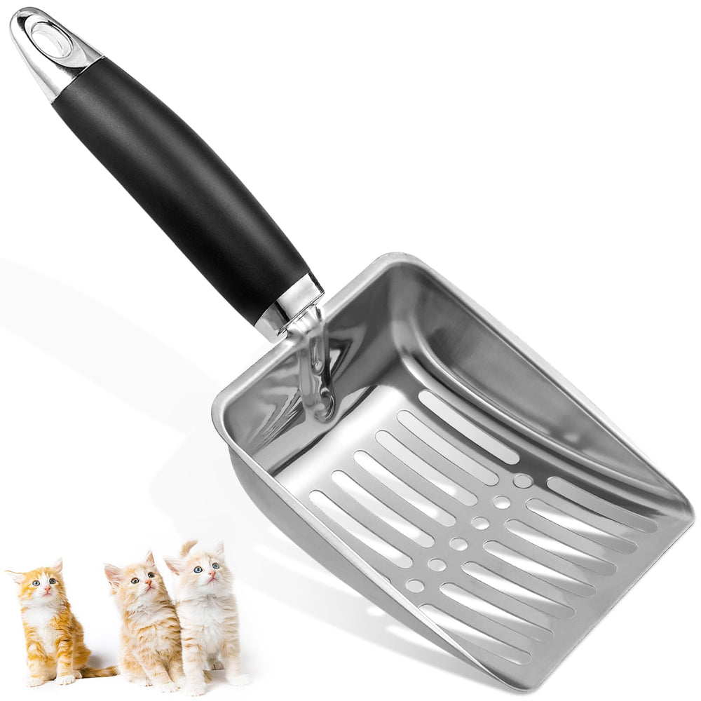 Apidgrowth cat litter scoop, stainless steel, compact size for quick, mess-free cleanup.