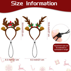 Apoway brown reindeer antler headbands with adjustable fit for comfy wear on dogs and cats.