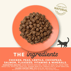 Applaws complete dry cat food grain-free label signaling simple nutrition benefits.