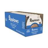Applaws tuna-fillet-crab-broth-cups packshot highlights natural ingredients and protein-rich meal.