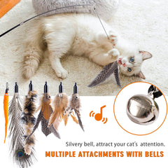 APSUAE retractable cat wand large feather attachment creates exciting chase.
