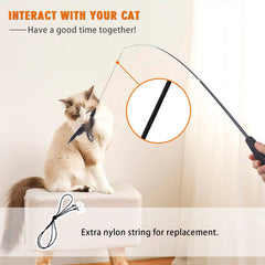 APSUAE retractable cat wand medium feather attachment for varied stimulation.