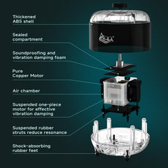 AQQA air pump in action creates visible bubbles and gentle water movement.