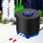 AQQA Aquarium Air Pump Tubby front view highlights quiet aeration for up to 80 gallons