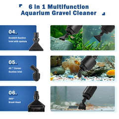 AQQA duckbill suction inlet with spatula lifts bottom debris and feces.