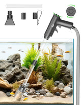AQQA Aquarium Gravel Cleaner front view showing user-friendly manual operation for safe tank cleaning.