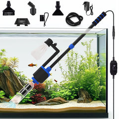 AQQA DC 36W vacuum attachments clean gravel and reduce debris.