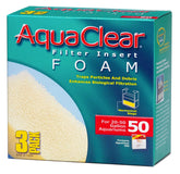 AquaClear 50 foam filter inserts pack closeup for enhanced mechanical filtration in aquariums.