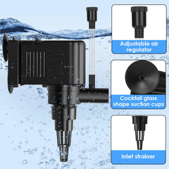 AquaMiracle 265 GPH flow illustration demonstrates efficient water circulation for mid-sized tanks