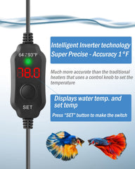 AquaMiracle adjustable 10W Betta Heater overheating protection ensures safe operation.