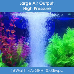 AquaMiracle air pump with metal housing highlights durable construction