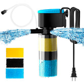 AquaMiracle submersible filter with 3-stage outlet and aeration for healthy water.