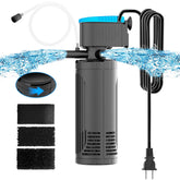AquaMiracle submersible filter mounting demonstrates easy in-tank installation for clean, low-maintenance tanks.