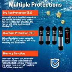 AquaMiracle Upgraded 15W mini heater materials detail with quartz glass and wire