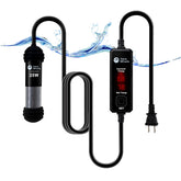 AquaMiracle Upgraded 25W mini heater front view showing compact design for 3-5 gallon tanks
