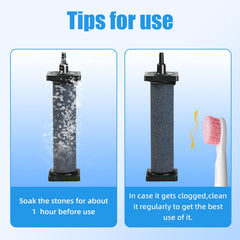 AQUANEAT air stone 1.5 inch diameter, 5 inch height, tubing-compatible.