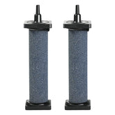 AQUANEAT aquarium 5 inch air stone cylinder front view demonstrates dense bubbles for oxygenation.