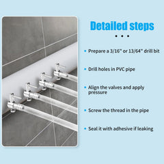 AQUANEAT aquarium air-flow valve installation shows easy-fit piping for quick setup