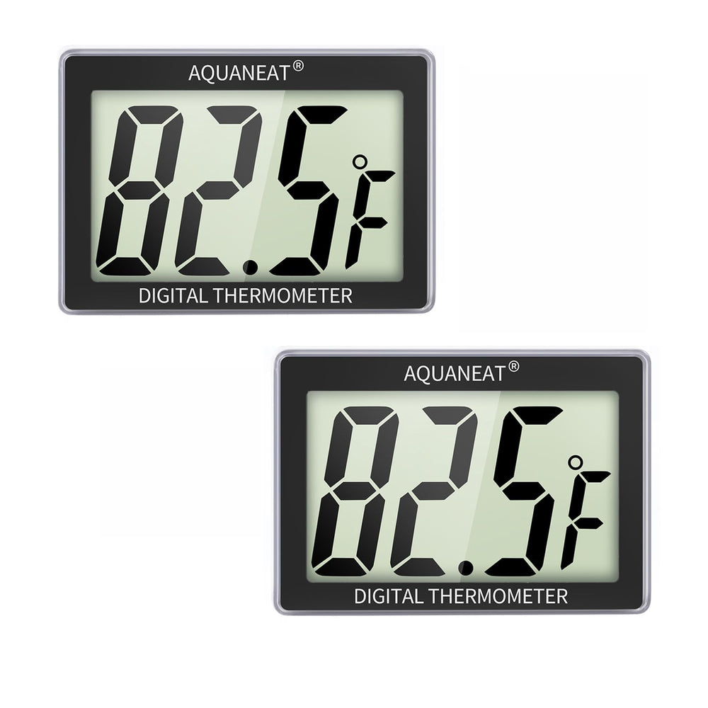 AQUANEAT aquarium thermometer with large LCD display for easy temp checks in fish tanks.