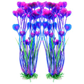 AQUANEAT artificial fish tank plants 15.5-inch purple display brightens large aquariums.