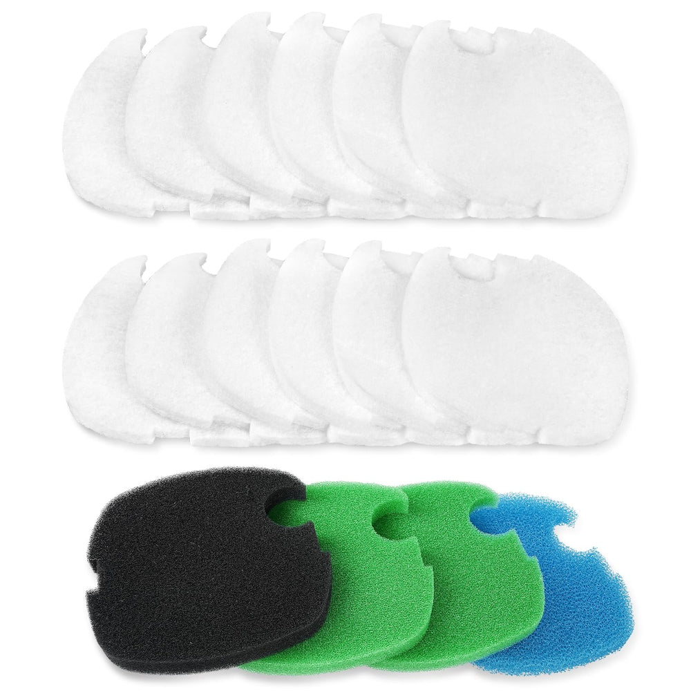 AQUANEAT filter pads with coarse blue sponge for robust debris capture in canister filters.