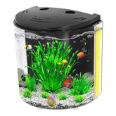 AQUANEAT fish tank round 1.2 gallon viewed from top, ideal for compact desktop setups.