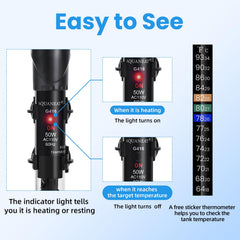 AQUANEAT heater with two suction cups for secure wall mounting.