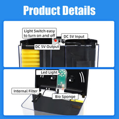 AQUANEAT one-point-two-gallon tank with LED light highlighting colors.