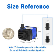 AQUANEAT 80 GPH pump with adjustable flow for small fountain setups.