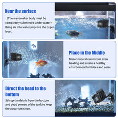 AQUANEAT submersible pump during installation demonstrates easy suction-cup mounting.