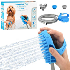 Aquapaw Dog Bath Brush Pro in hand demonstrates easy control for quick grooming sessions.