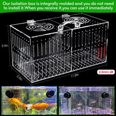 Aquarium Choice magnet acclimation box feeding tube demonstrates convenient top feeding access.