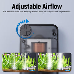 AQUASMITH Whisper Ultra-Silent Air Pump operating quietly for bedrooms