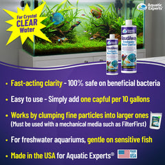Aquatic Experts KloudAway cloudiness demo showing clear water after treatment.