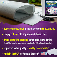 Aquatic Experts polishing-pad closeup-100-micron highlights fine-particle capture for clearer water.