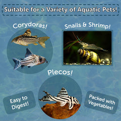 Aquatic Foods Inc. 12-type pellet mix highlights versatile nutrition for mixed tanks.