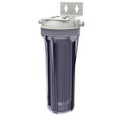 Aquatic Life DI resin canister front view with blue resin ready for hydroponic filtration
