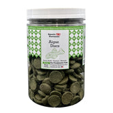 Aquatic Provisions algae discs 16oz packaging shows USA-made sustainable nutrition for herbivorous fish.