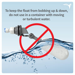 AquaticLife float valve kit-included-parts image shows complete kit with auto shut-off valve and tubing.