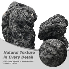 AQUATIS lava rocks fire pit setup highlighting heat-resistant, durable landscape accent.